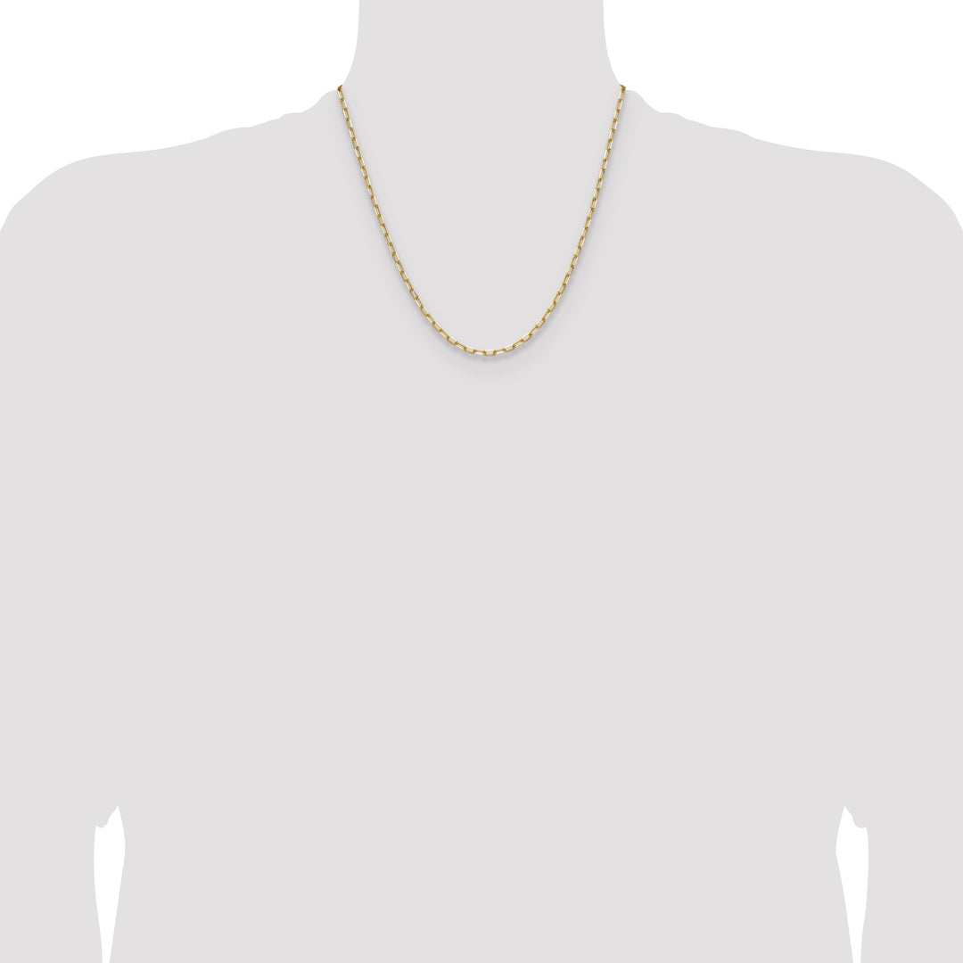 14k 3.0mm Solid Beveled Paperclip Chain