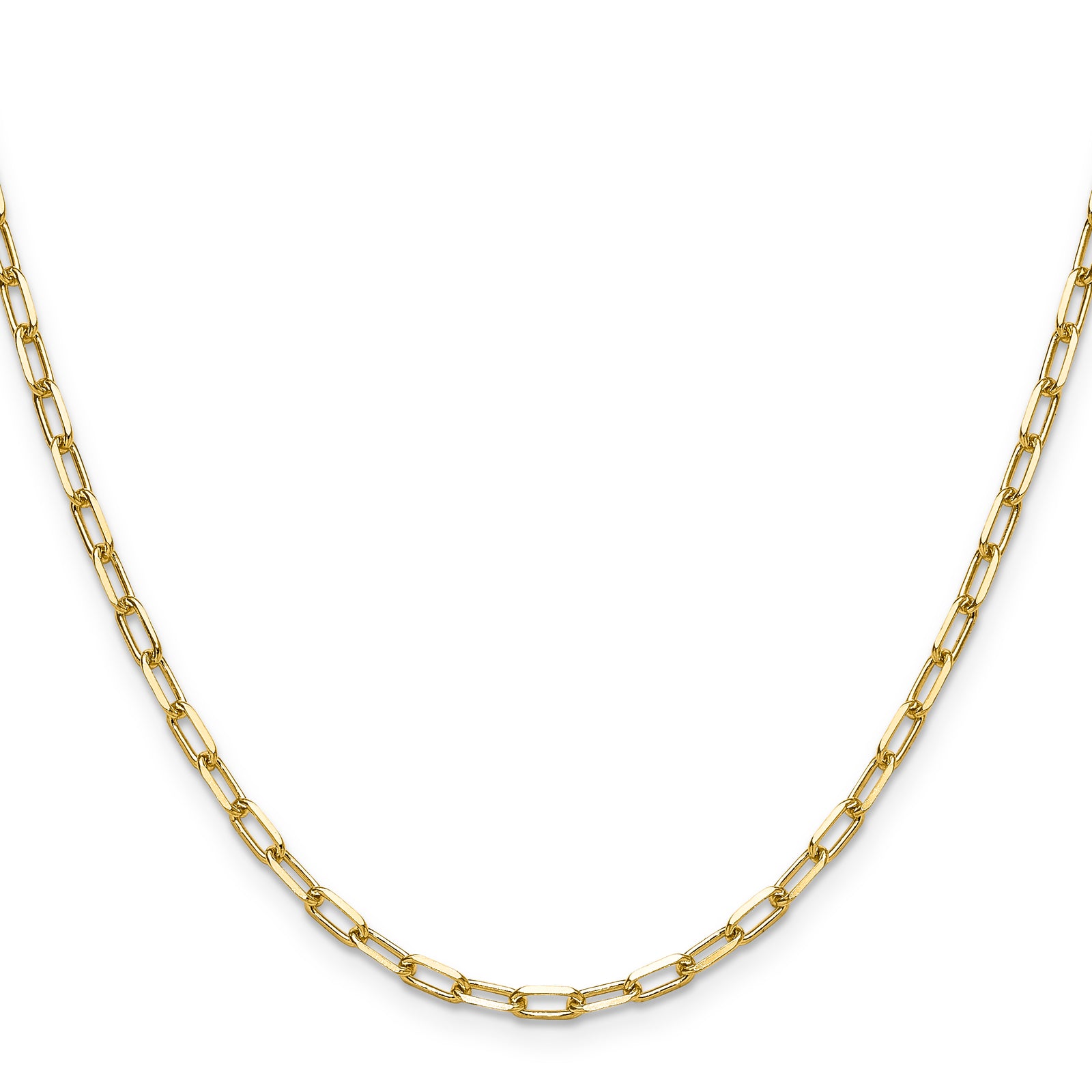 14k 3.0mm Solid Beveled Paperclip Chain