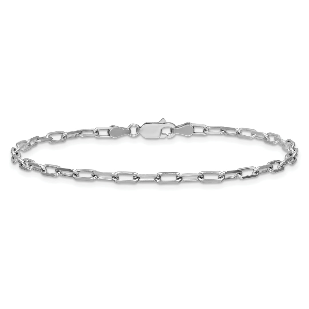14k White Gold 3.0mm Solid Beveled Paperclip Chain
