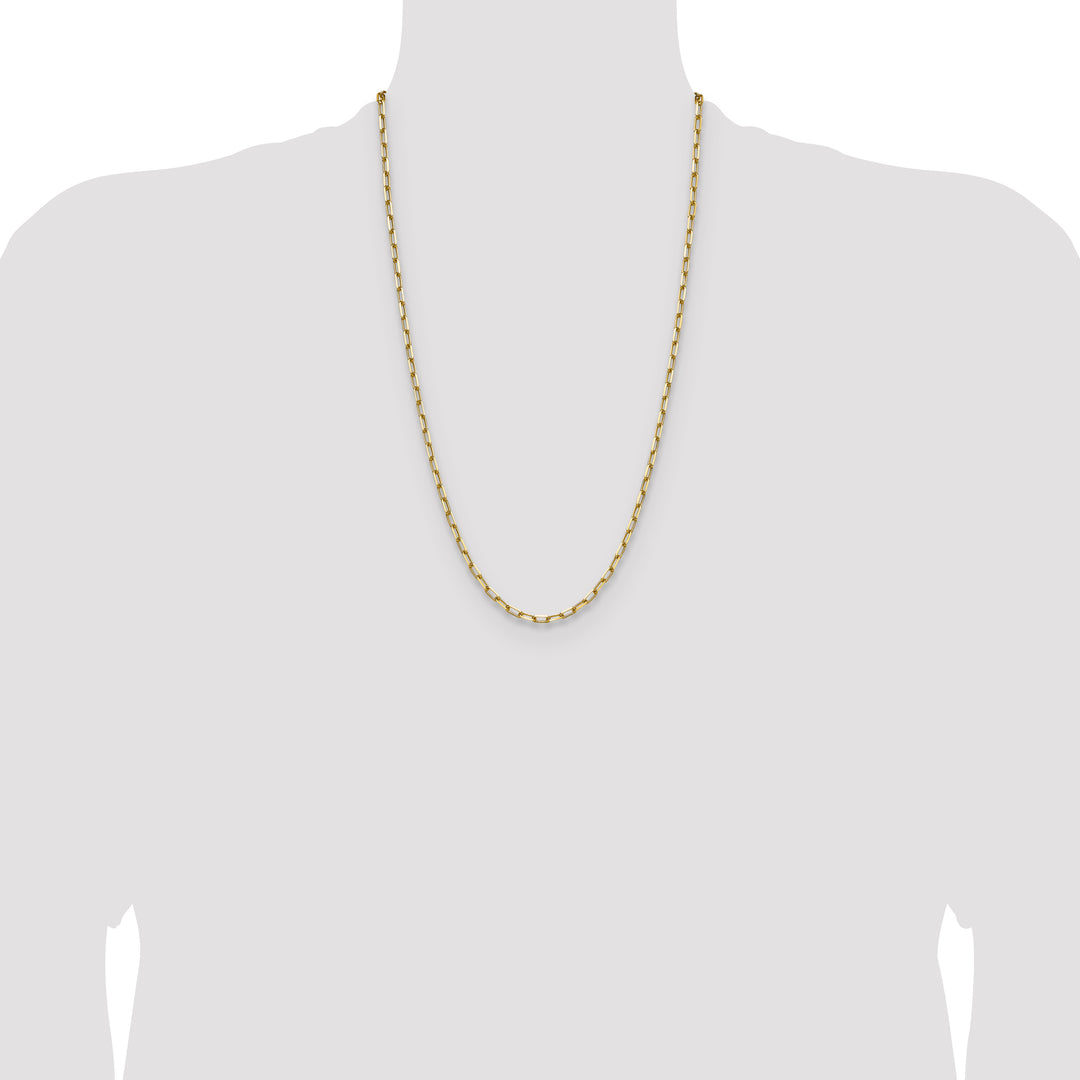 14k 3.5mm Solid Beveled Paperclip Chain