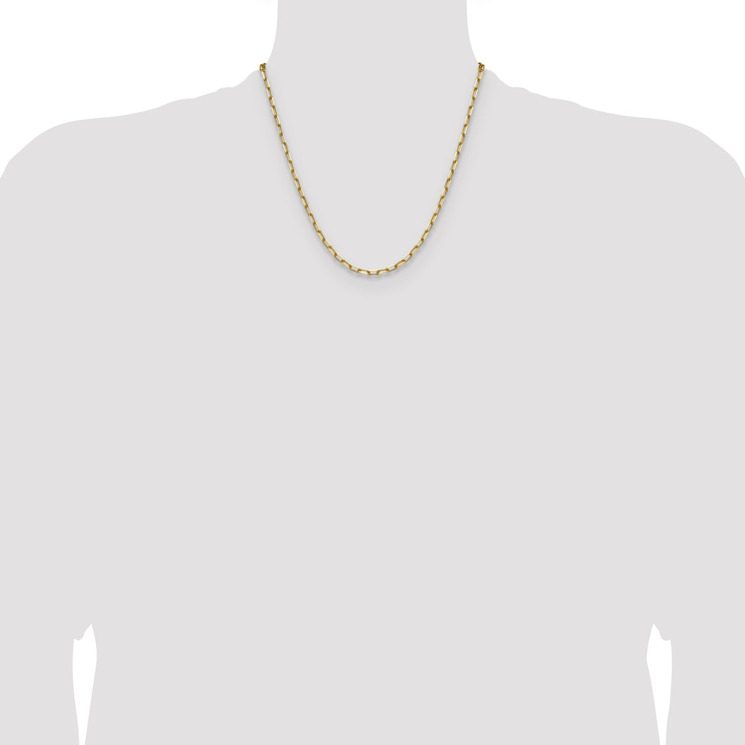 14k 3.5mm Solid Beveled Paperclip Chain