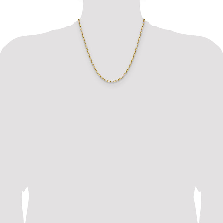 14k 3.5mm Solid Beveled Paperclip Chain