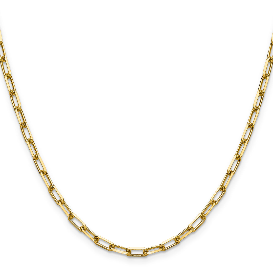 14k 3.5mm Solid Beveled Paperclip Chain
