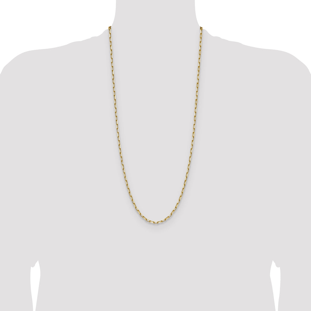 14k 3.5mm Solid Beveled Paperclip Chain