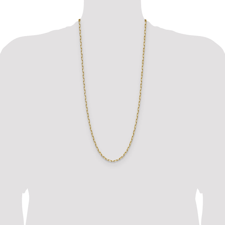 14k 3.5mm Solid Beveled Paperclip Chain