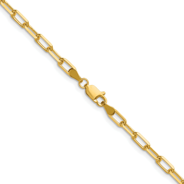 14k 3.5mm Solid Beveled Paperclip Chain