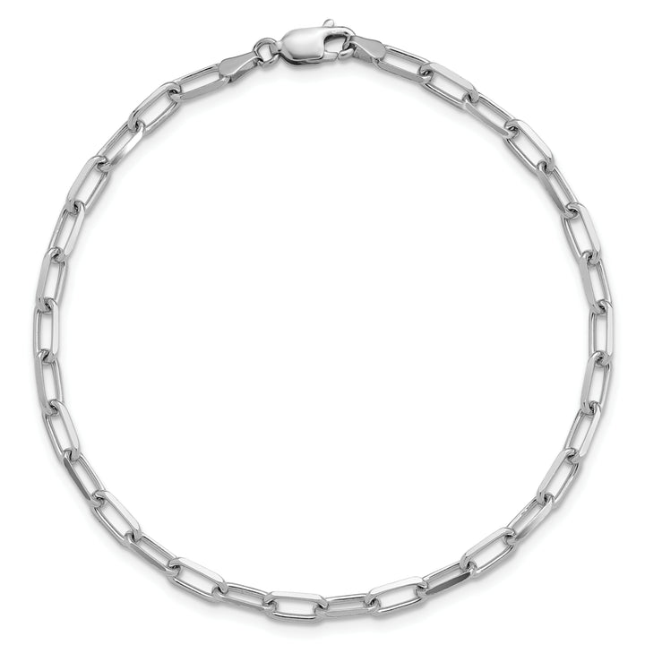14k White Gold 3.5mm Solid Beveled Paperclip Chain
