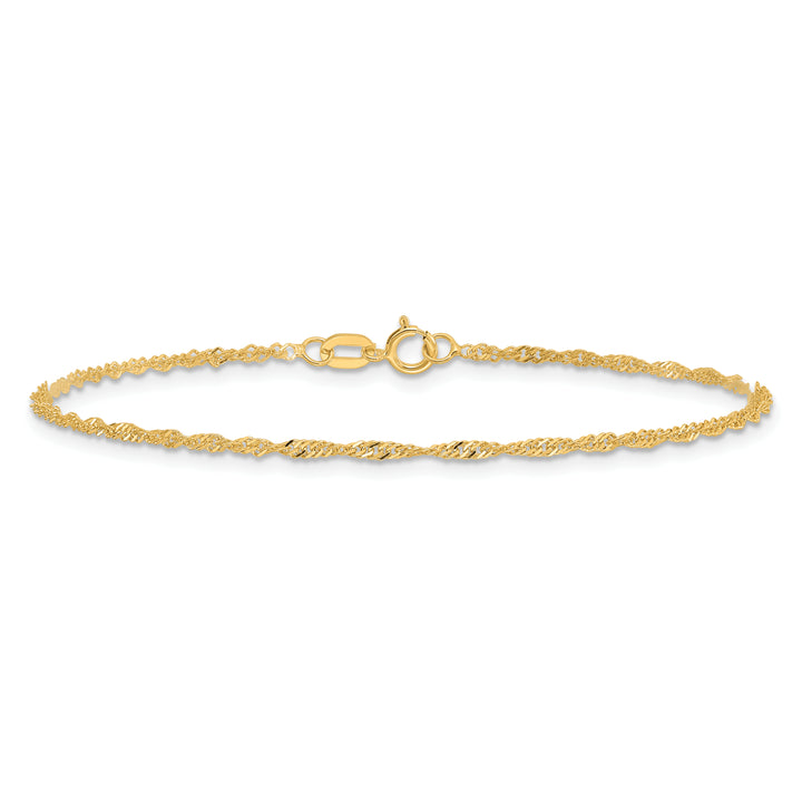 14k 1.4mm Singapore Chain Anklet