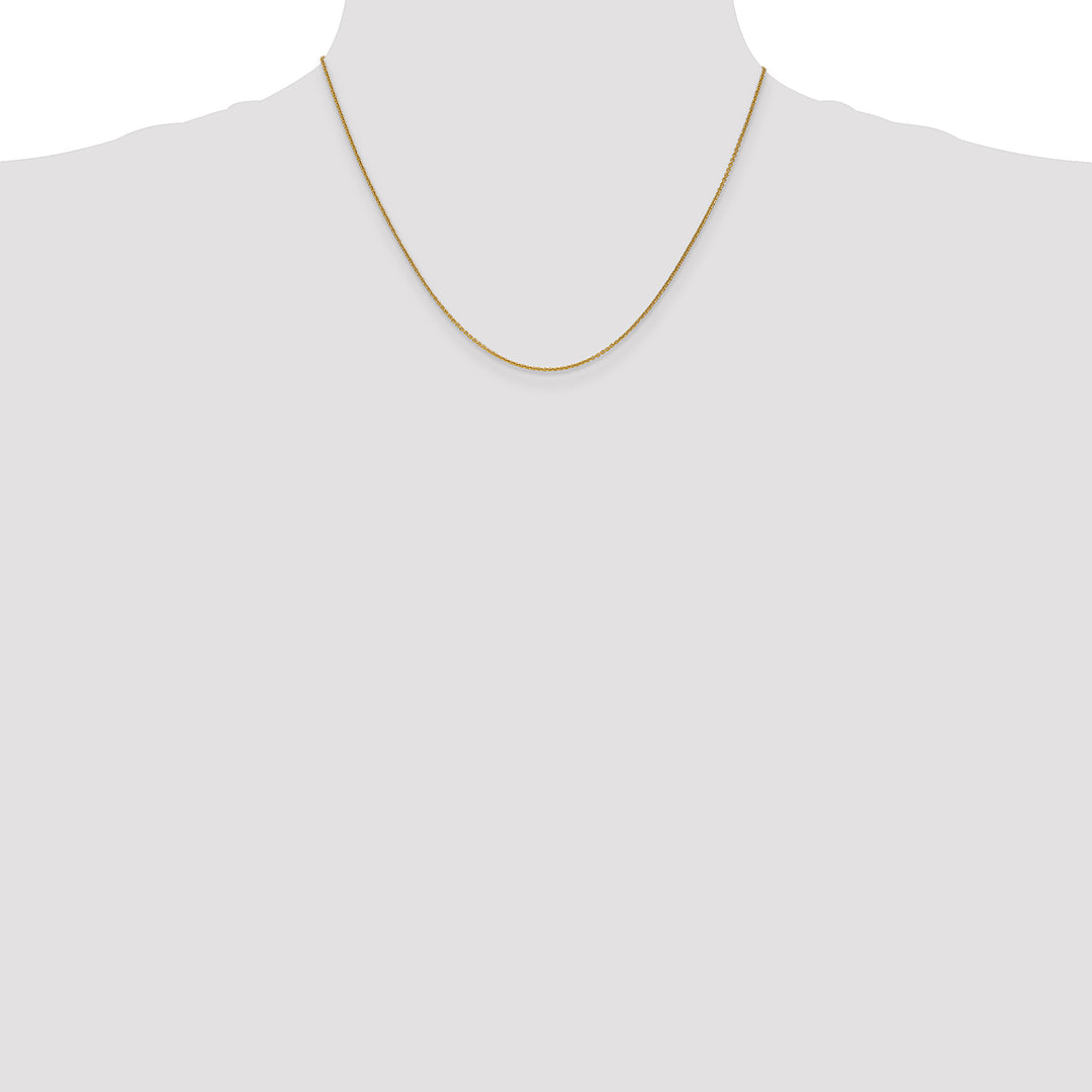 14k 1mm Round Open Link Cable Chain