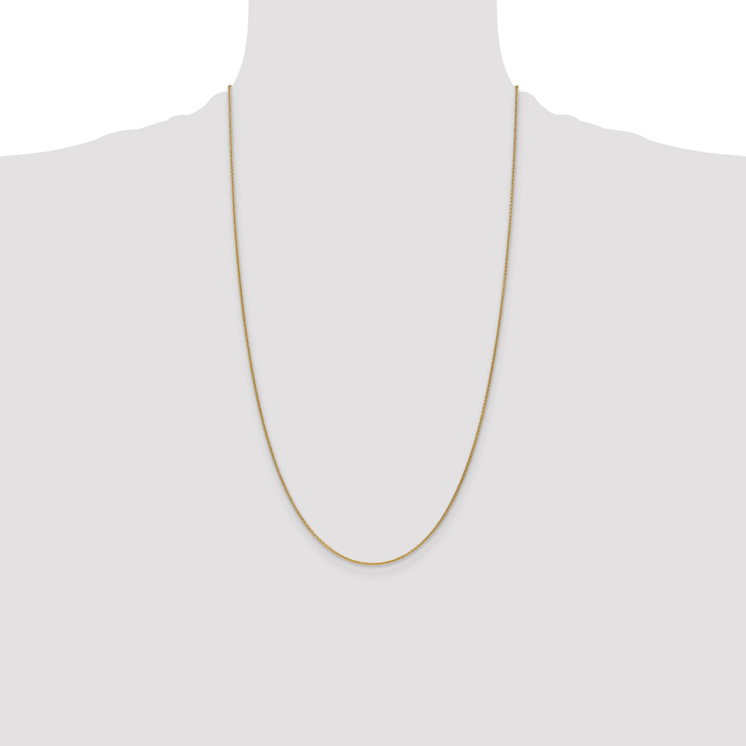 14k 1mm Round Open Link Cable Chain