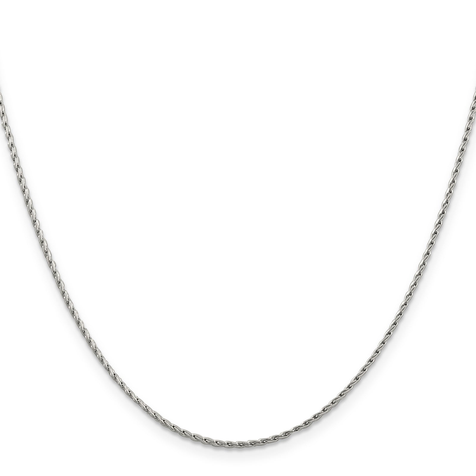 14k White Gold 1.25mm Round Parisian Wheat Chain