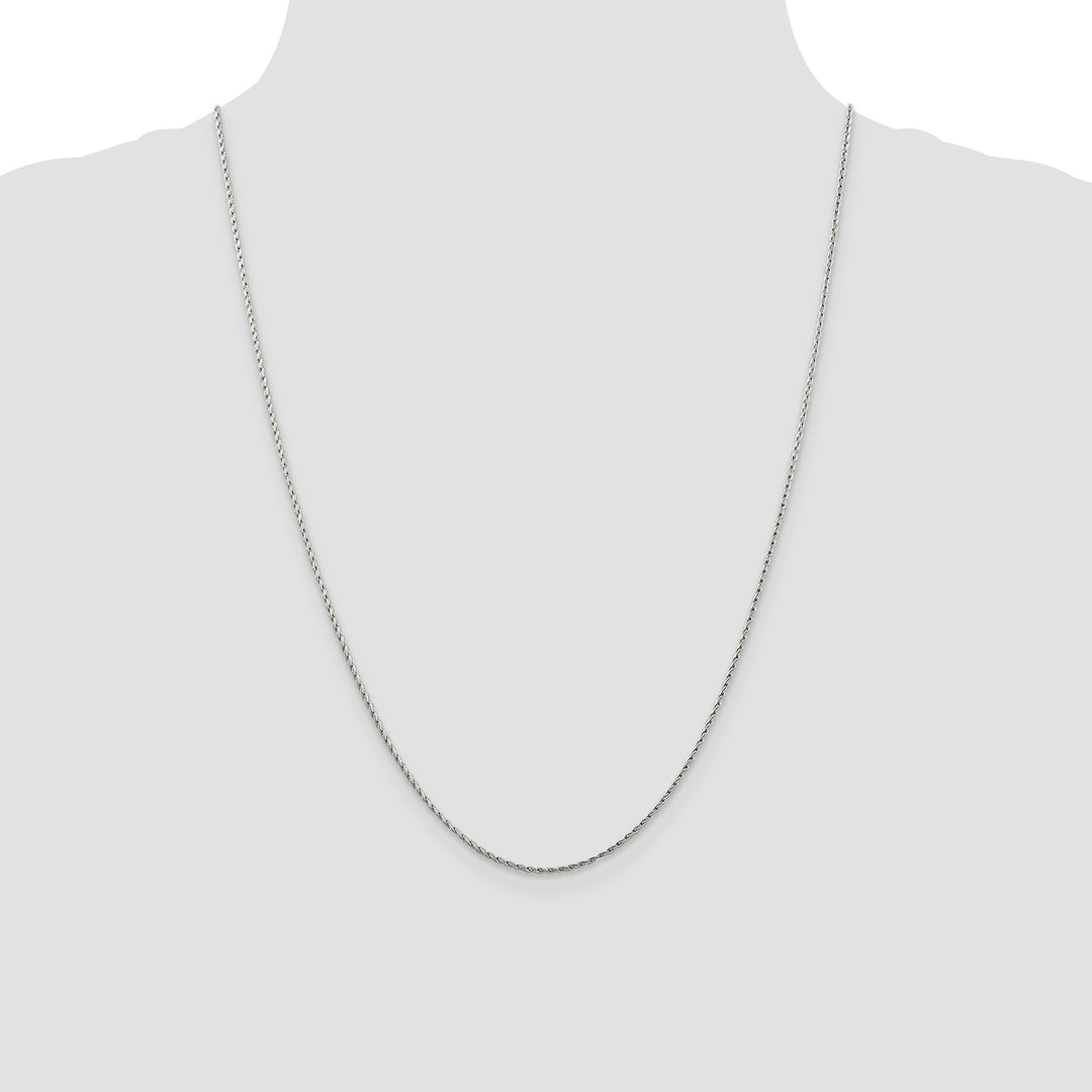 14k White Gold 1.25mm Round Parisian Wheat Chain