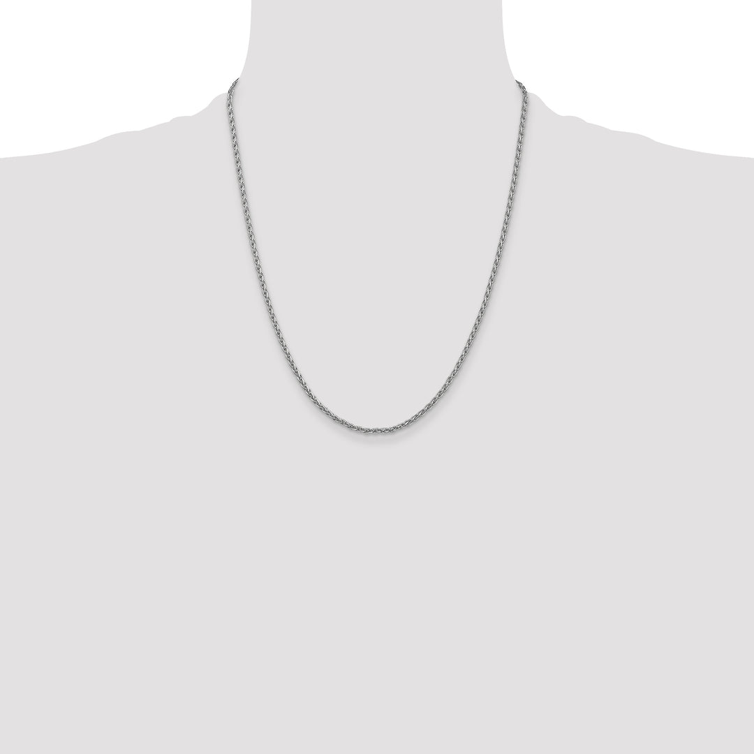14k White Gold 2.25mm Parisian Wheat Chain