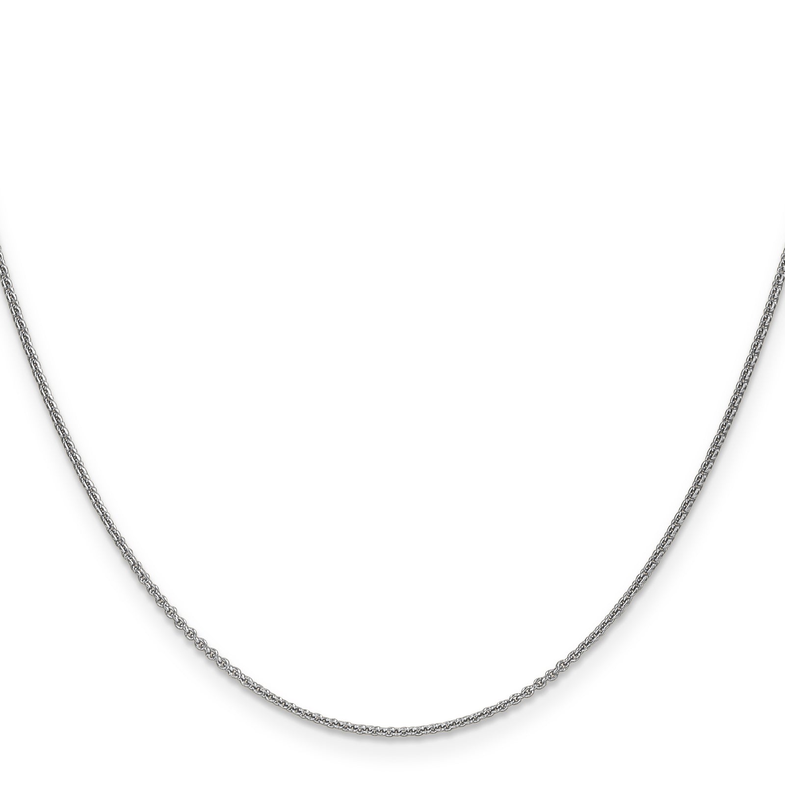 14k White Gold 1mm Round Open Link Cable Chain