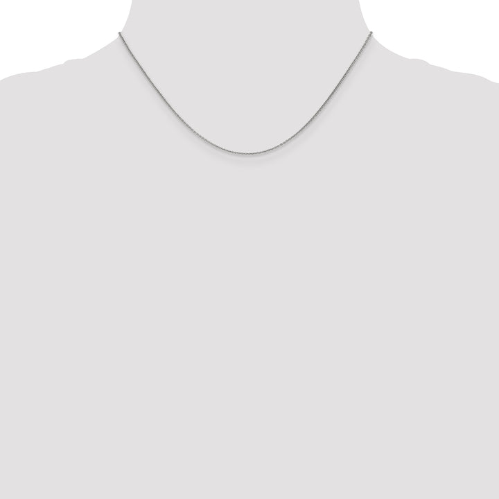 14k White Gold 1mm Round Open Link Cable Chain