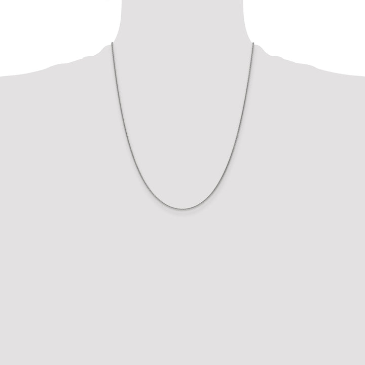 14k White Gold 1mm Round Open Link Cable Chain