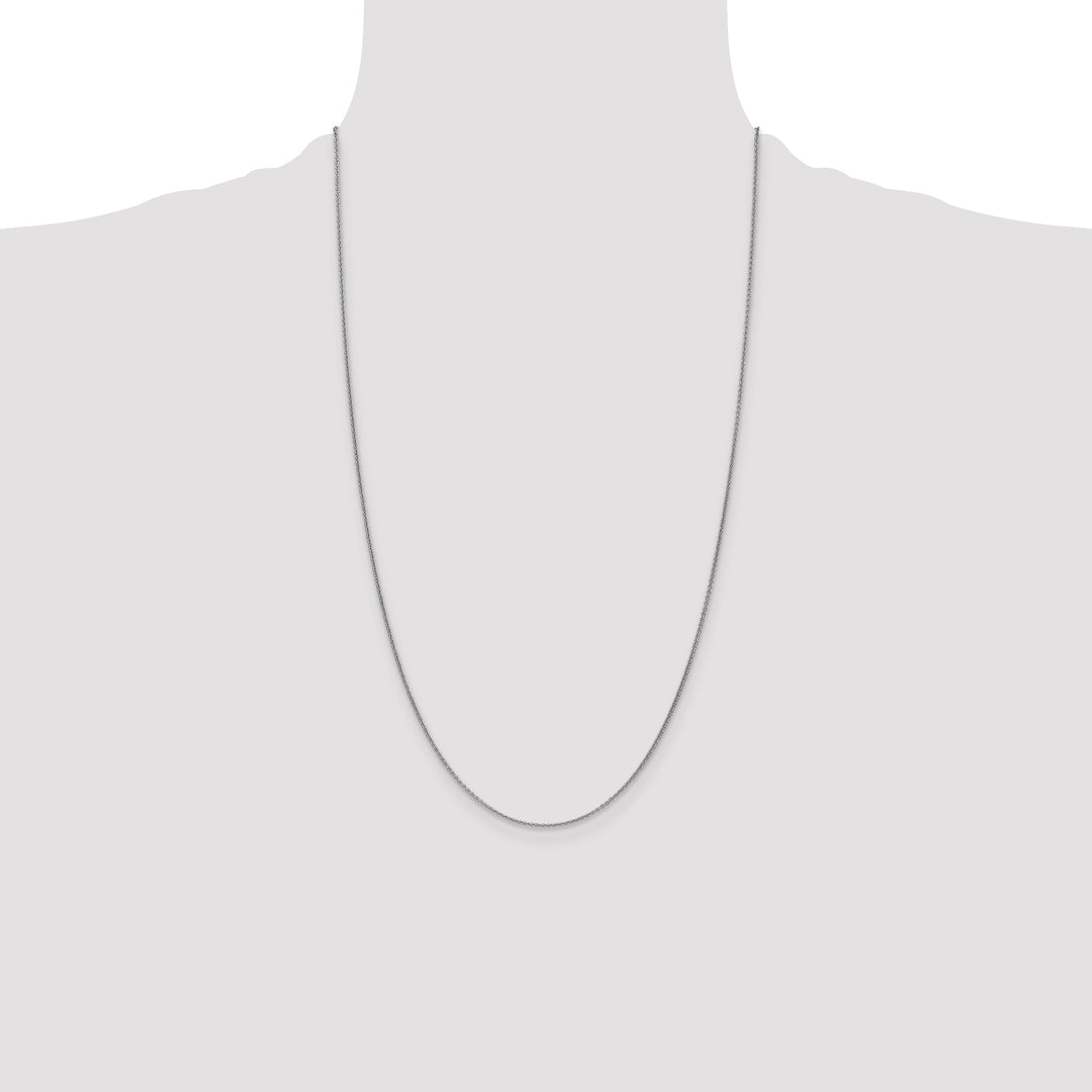 14k White Gold 1mm Round Open Link Cable Chain