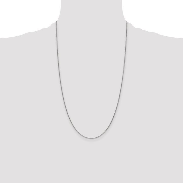 14k White Gold 1mm Round Open Link Cable Chain