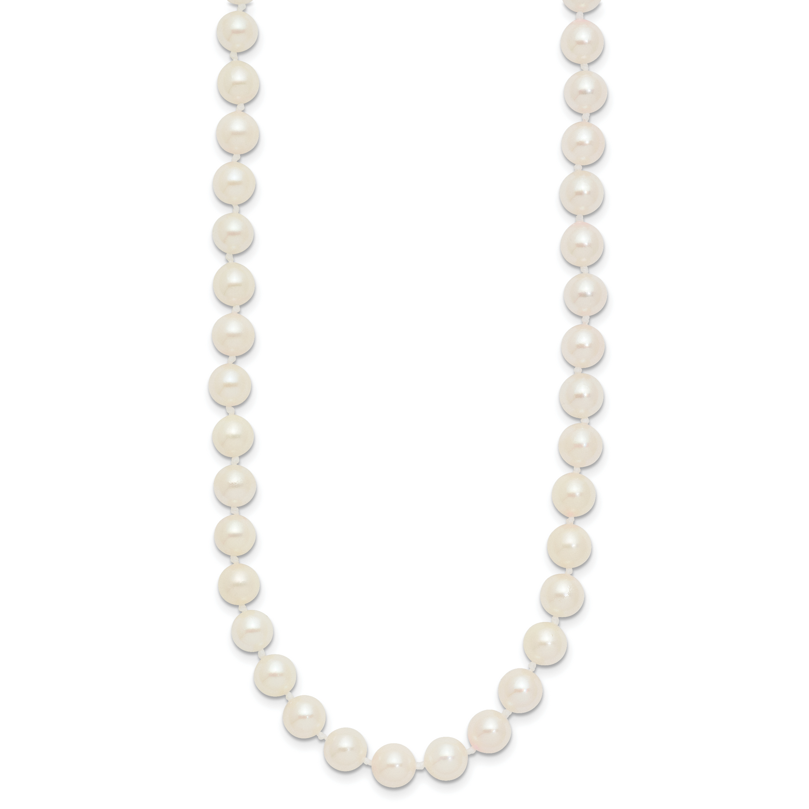 14k 6-7mm Round White Saltwater Akoya Cultured Pearl Necklace
