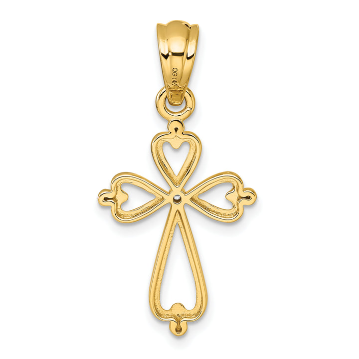 14k Diamond Accented Cross Pendant