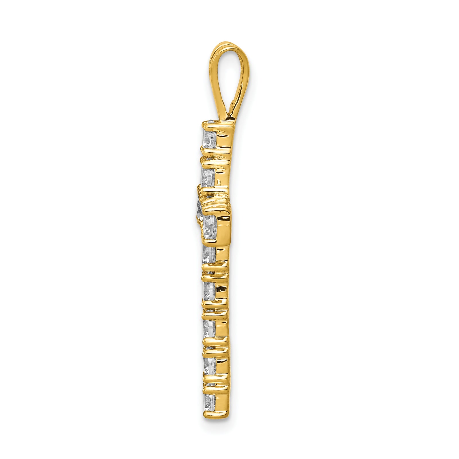 14k AA Diamond Latin Cross Pendant