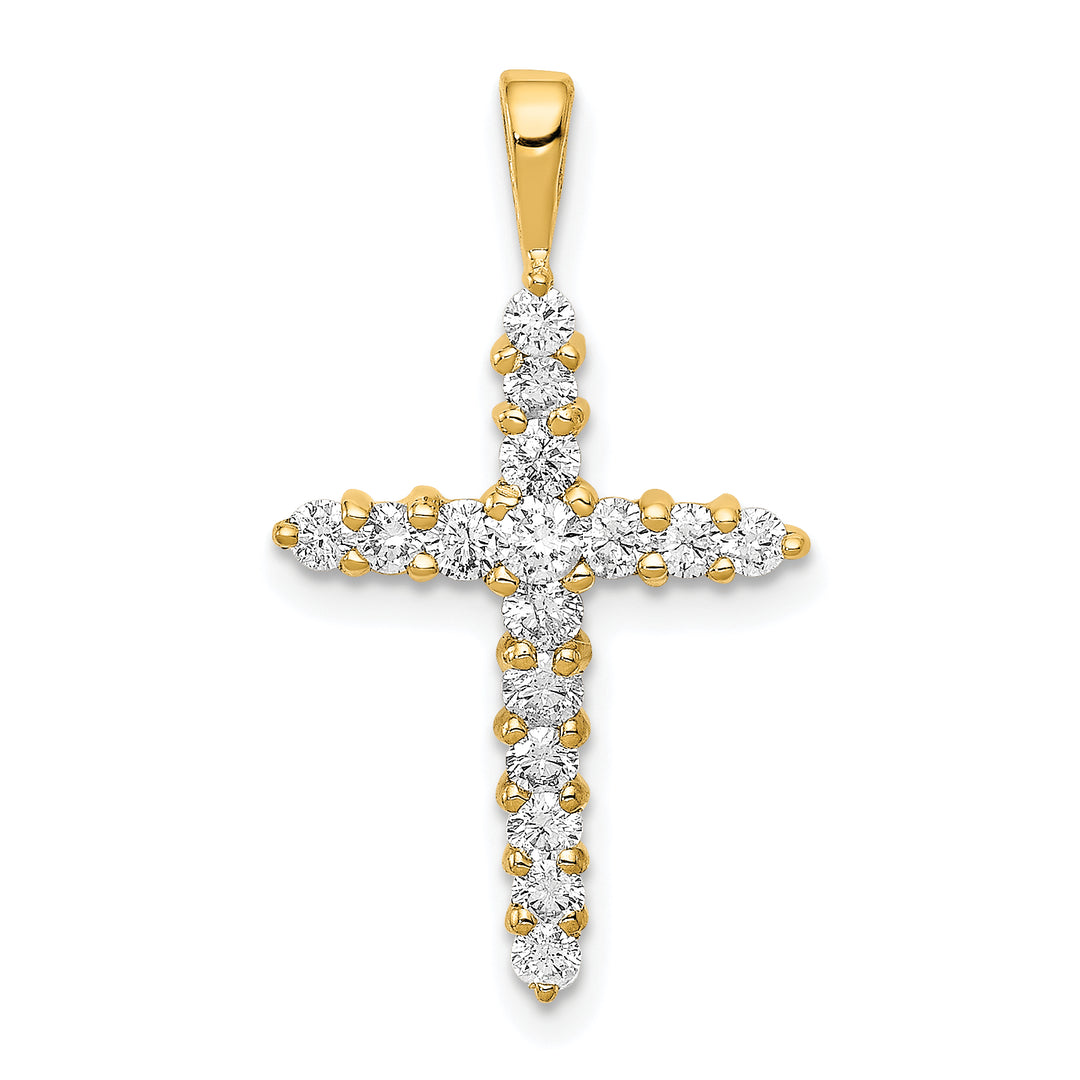 14k AA Diamond Cross Pendant