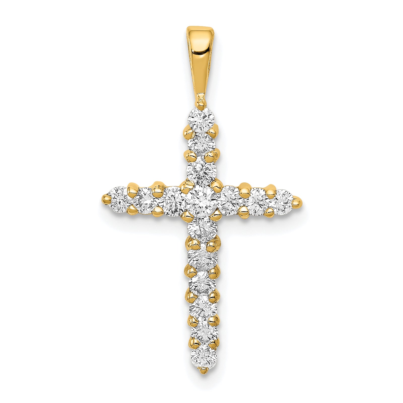 14k AA Diamond Cross Pendant