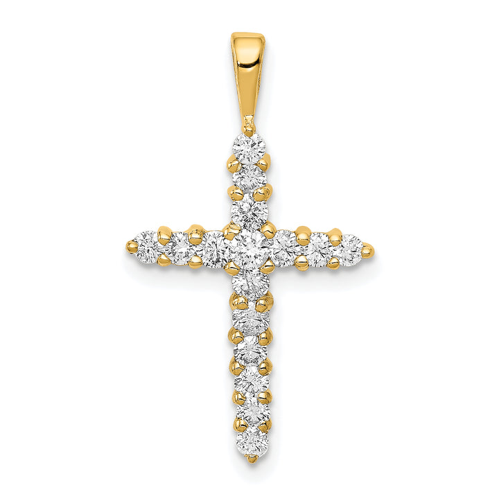 14k AA Diamond Cross Pendant