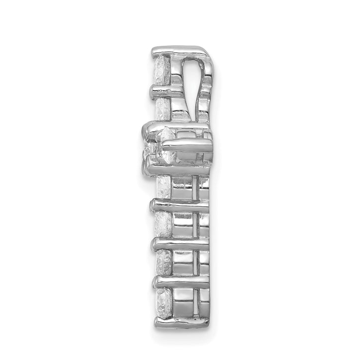 14k White Gold AA 1ct. Diamond Cross Chain Slide