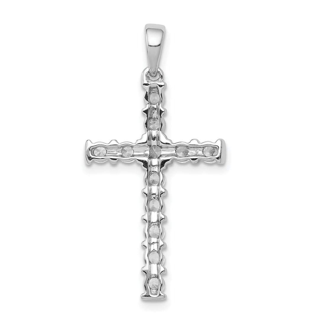 14k White Gold AA 3/4ct. Diamond Latin Cross Pendant
