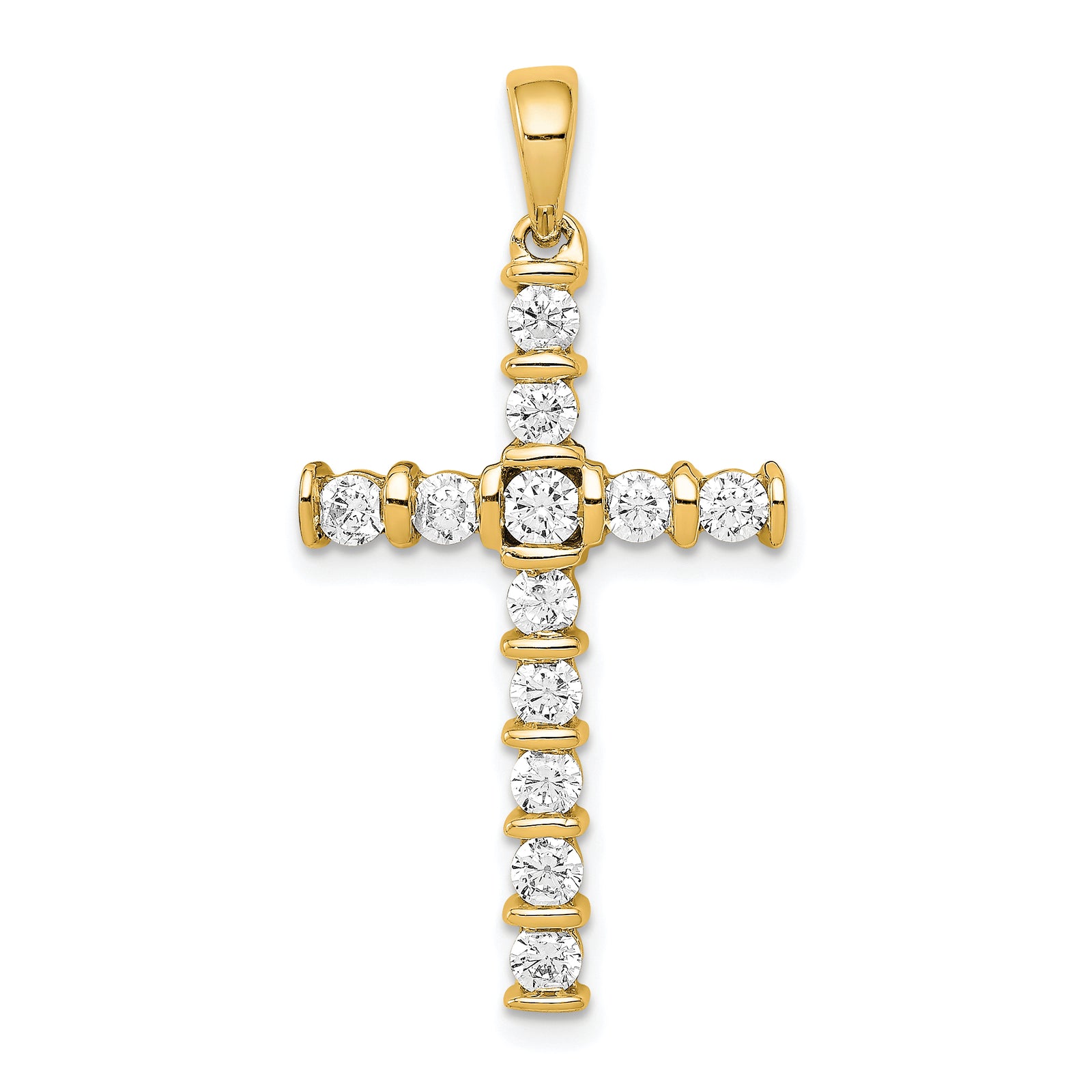 14k A 3/4ct. Diamond Latin Cross Pendant