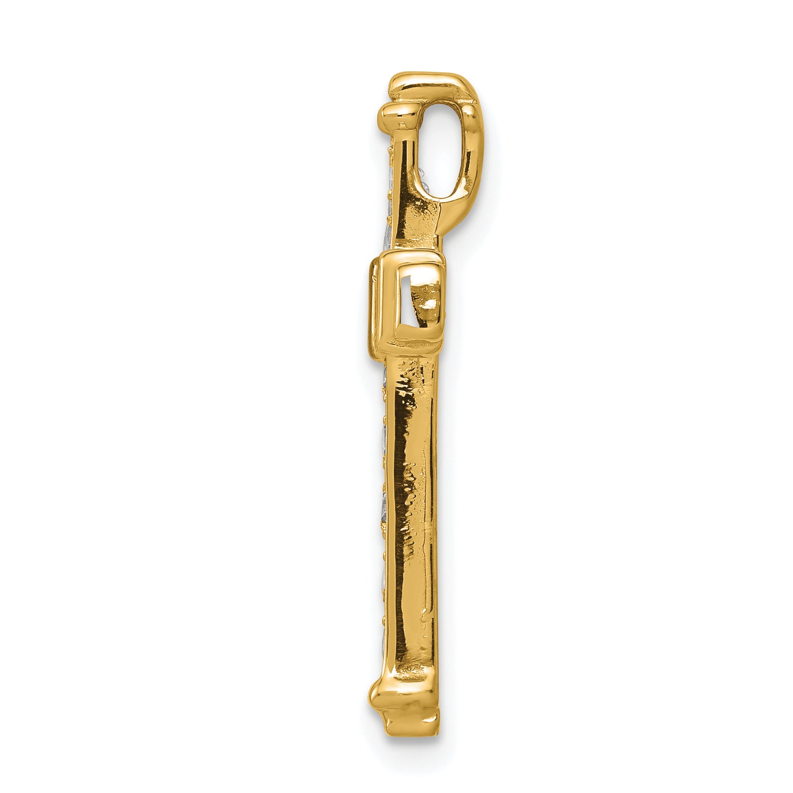14k AA 3/8ct. Diamond Latin Cross Chain Slide