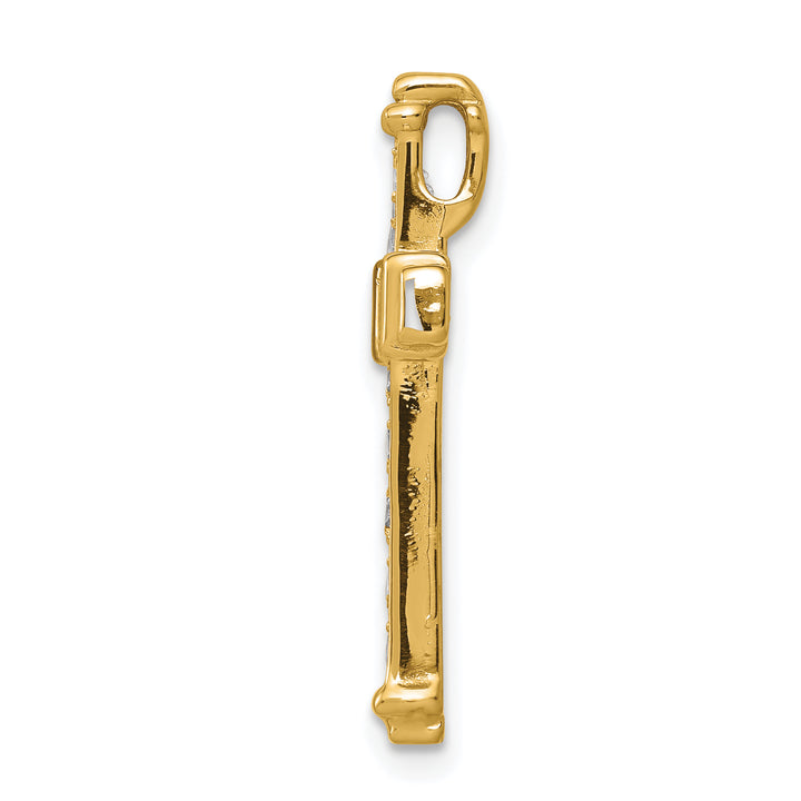 14k AA 3/8ct. Diamond Latin Cross Chain Slide