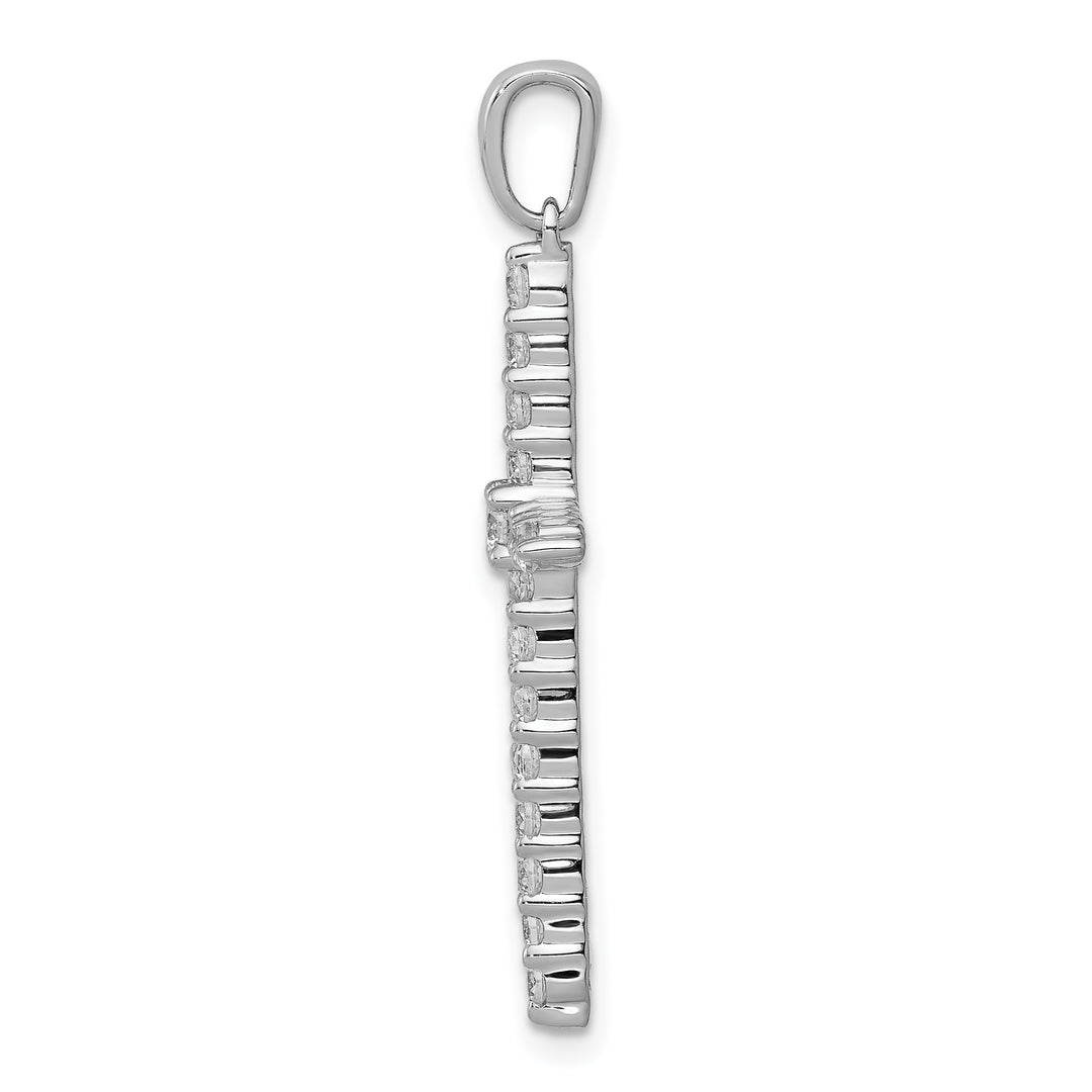 14k White Gold Polished 1/2ct. Diamond Cross Pendant
