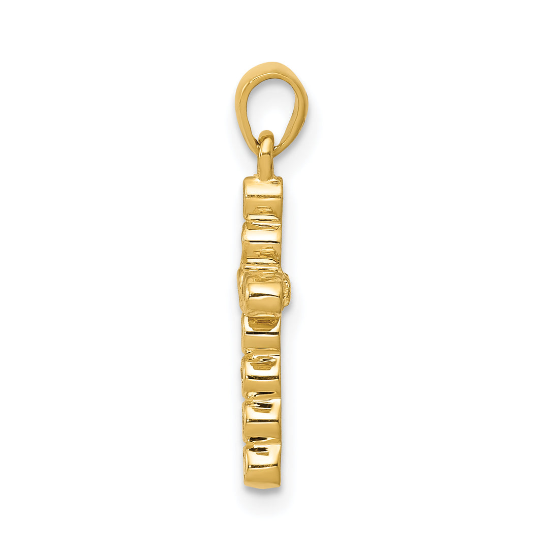 14k Polished 1/10ct. Diamond Cross Pendant