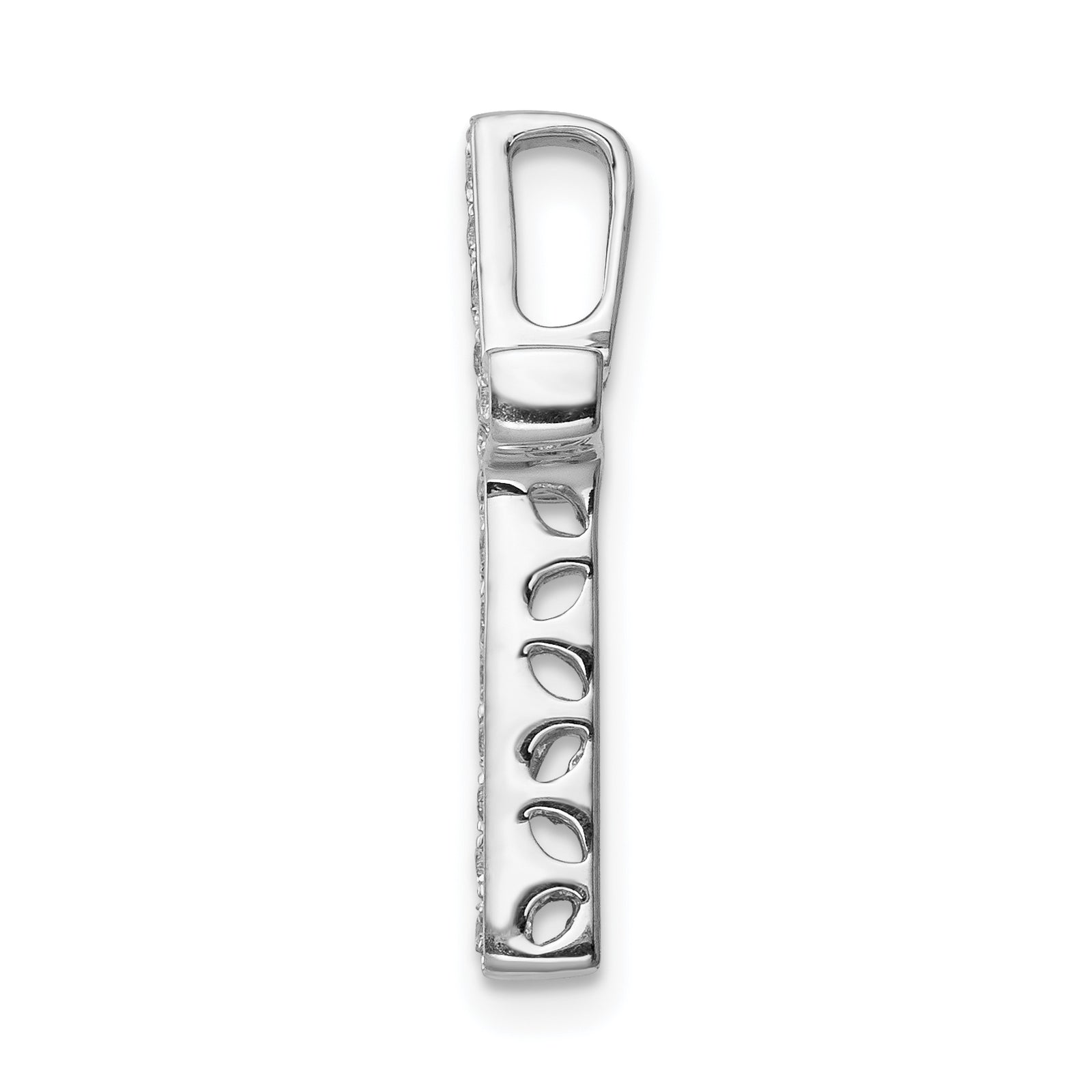 14k White Gold Diamond Cross Slide Pendant