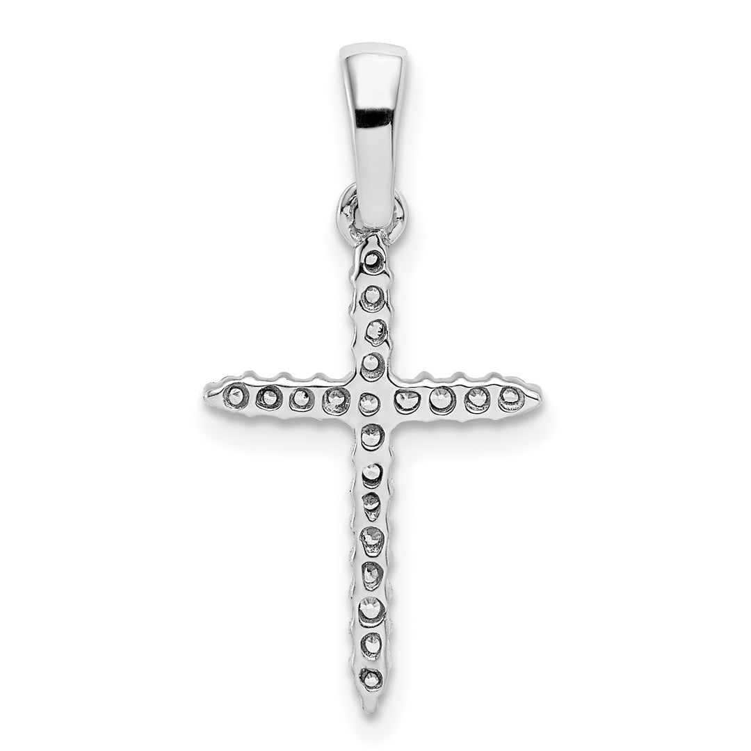 14k White Gold 1/6ct. Diamond Cross Pendant