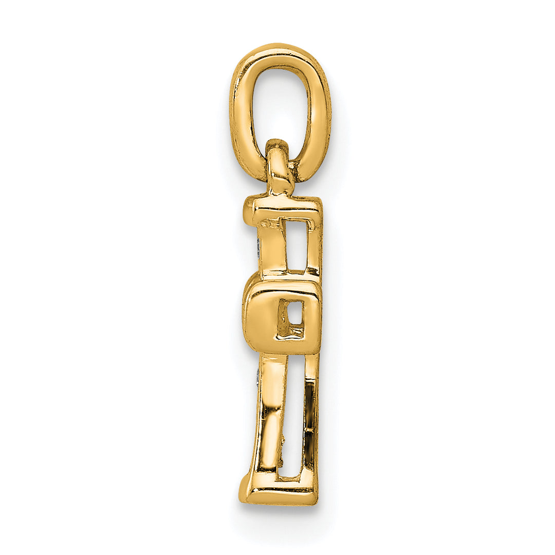 14k Small 1/20ct. Diamond Latin Cross Pendant
