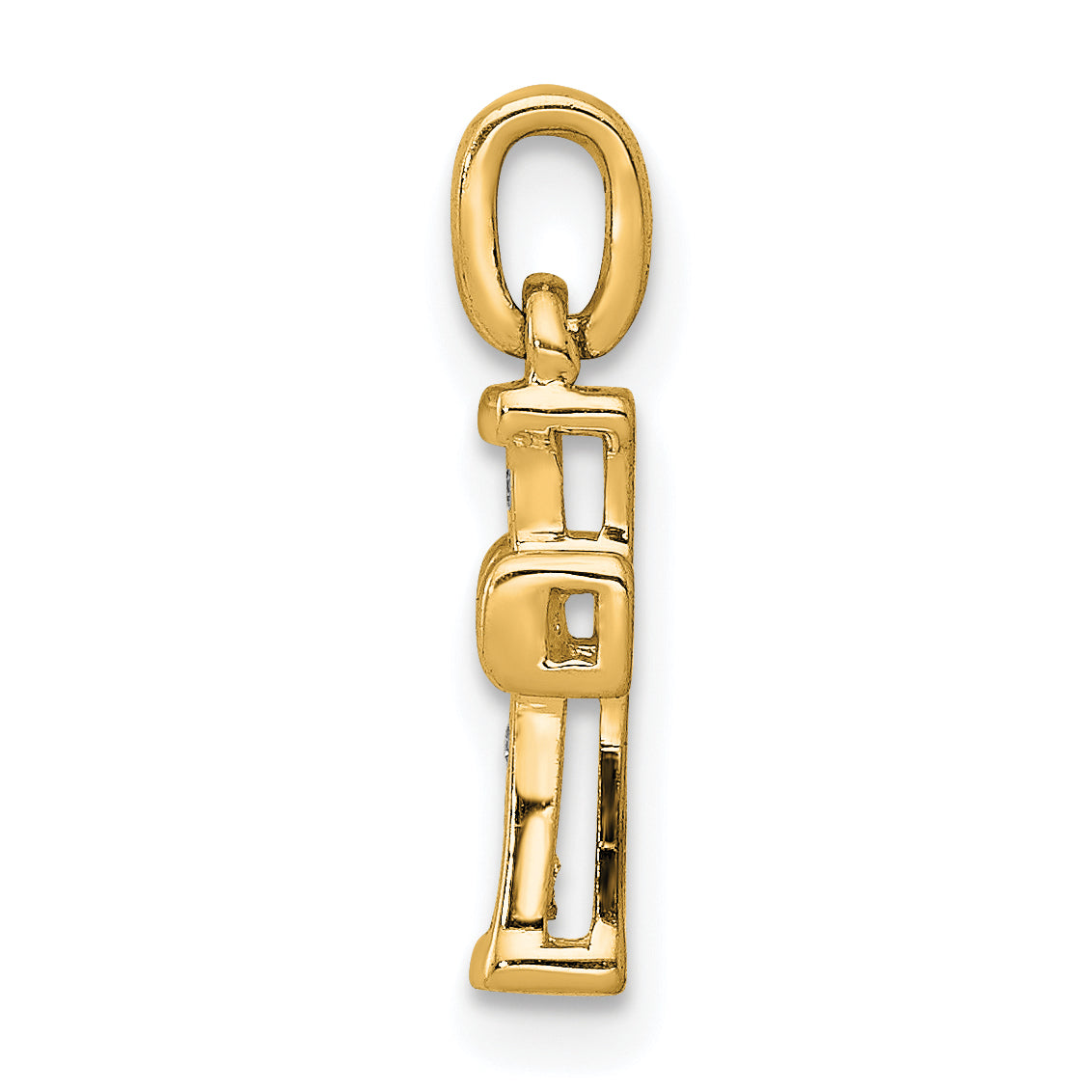 14k Small 1/20ct. Diamond Latin Cross Pendant