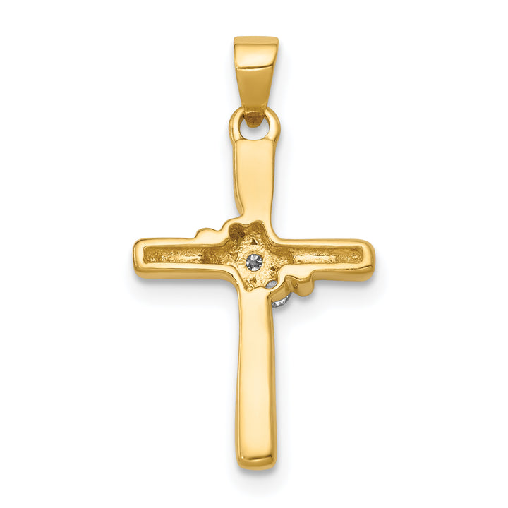 14k AA Diamond Cross Pendant