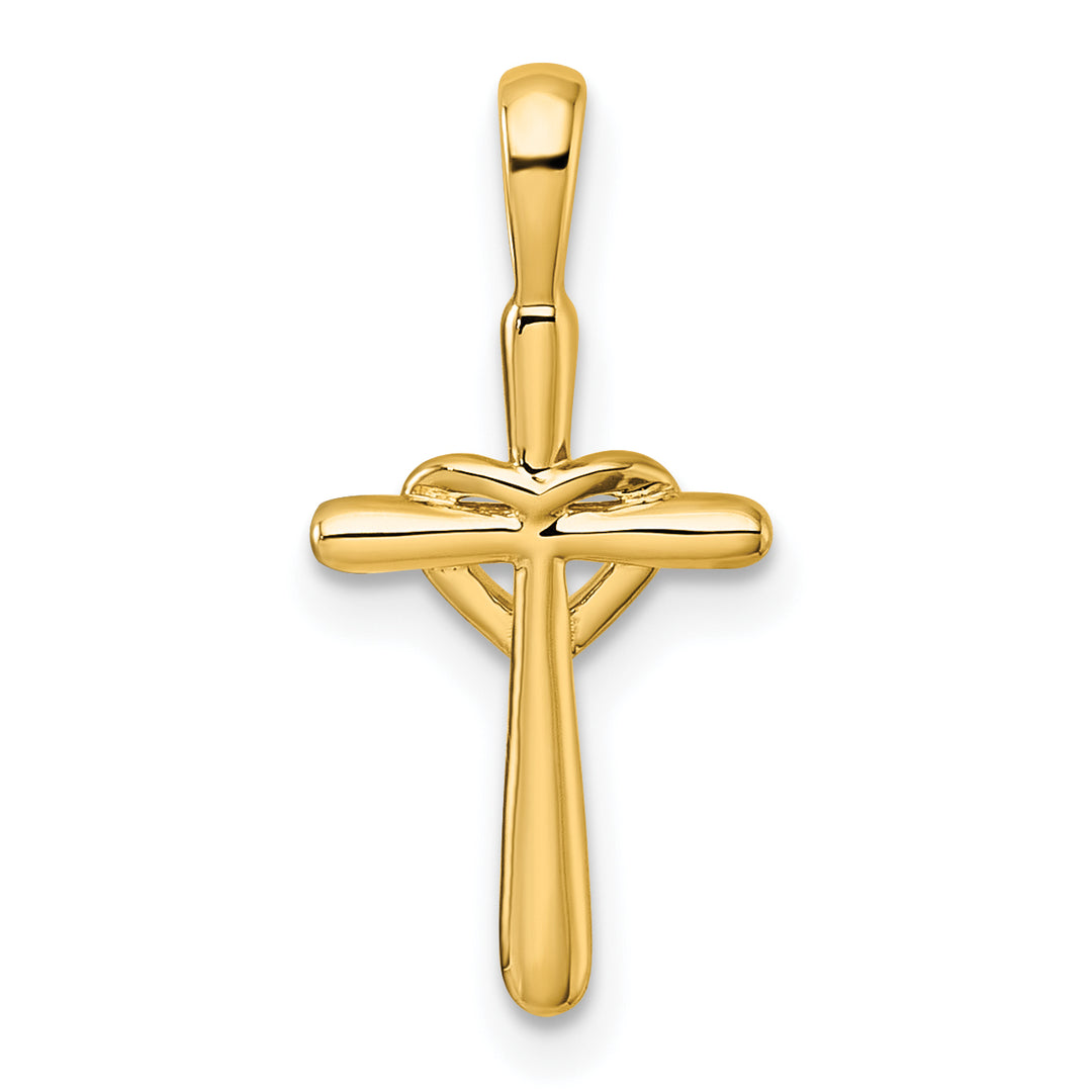 14k Diamond Cross w/Heart Pendant
