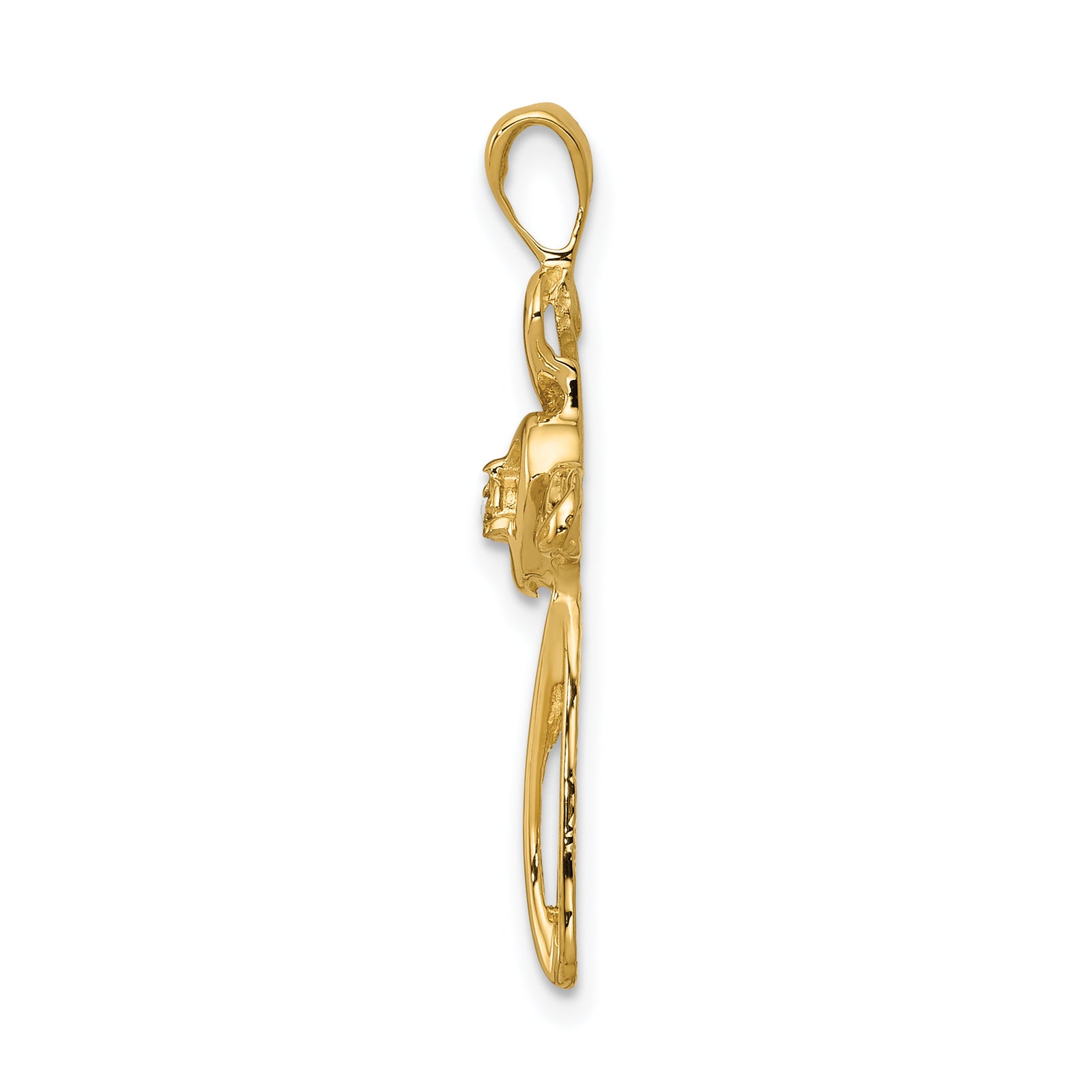 14k AA Diamond Cross Pendant