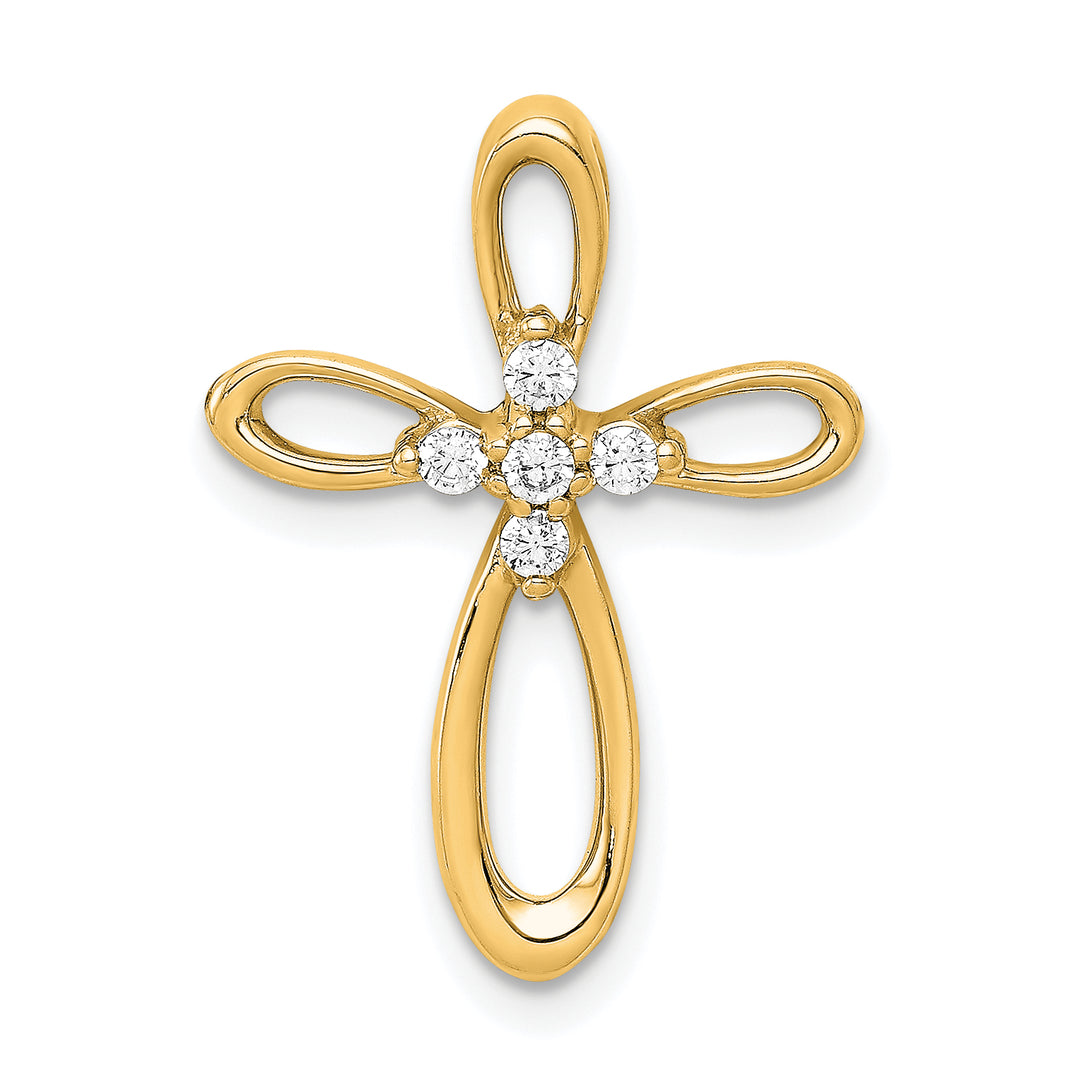 14k 1/10ct. Diamond Cross Chain Slide