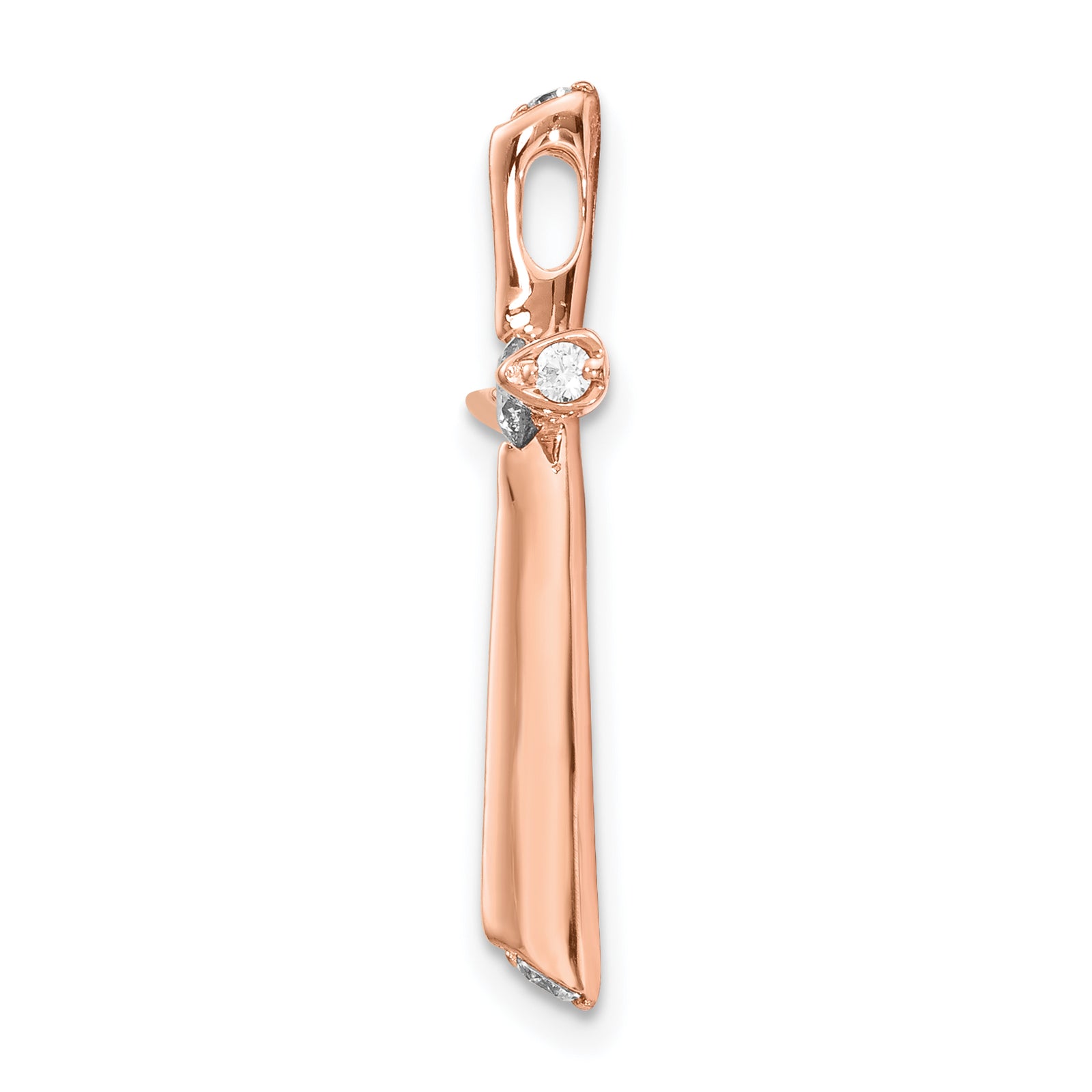 14k Rose Gold 1/5ct. Diamond Cross Chain Slide