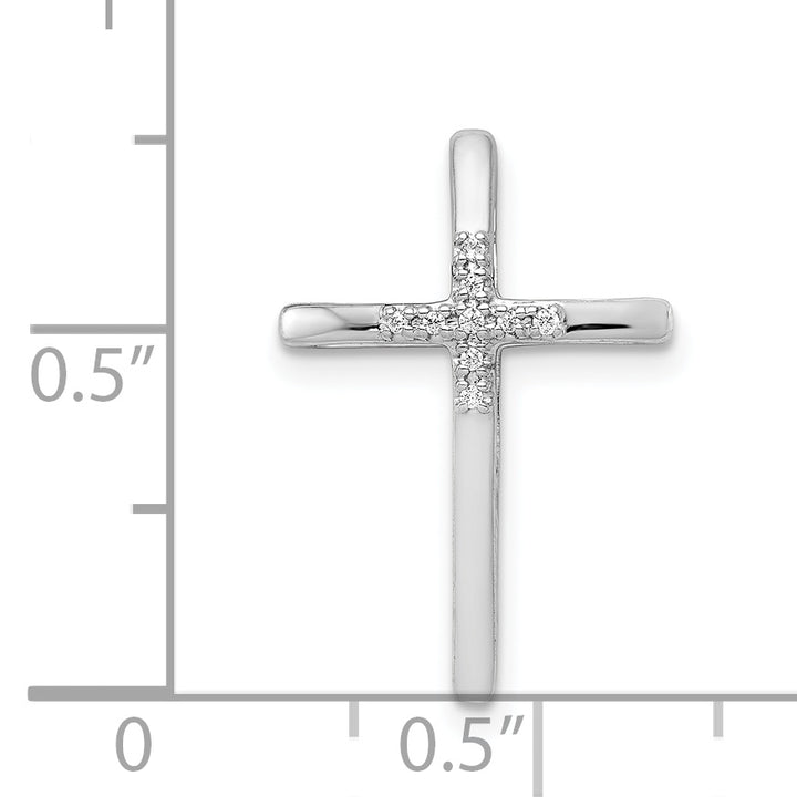 14k White Gold .03ct. Diamond Cross Chain Slide