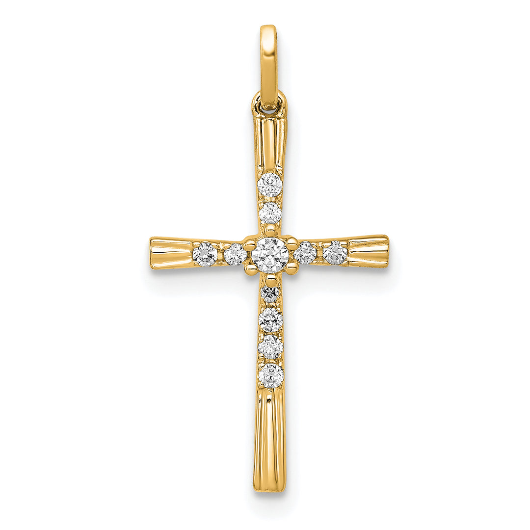 14k 1/10ct. Diamond Cross Pendant