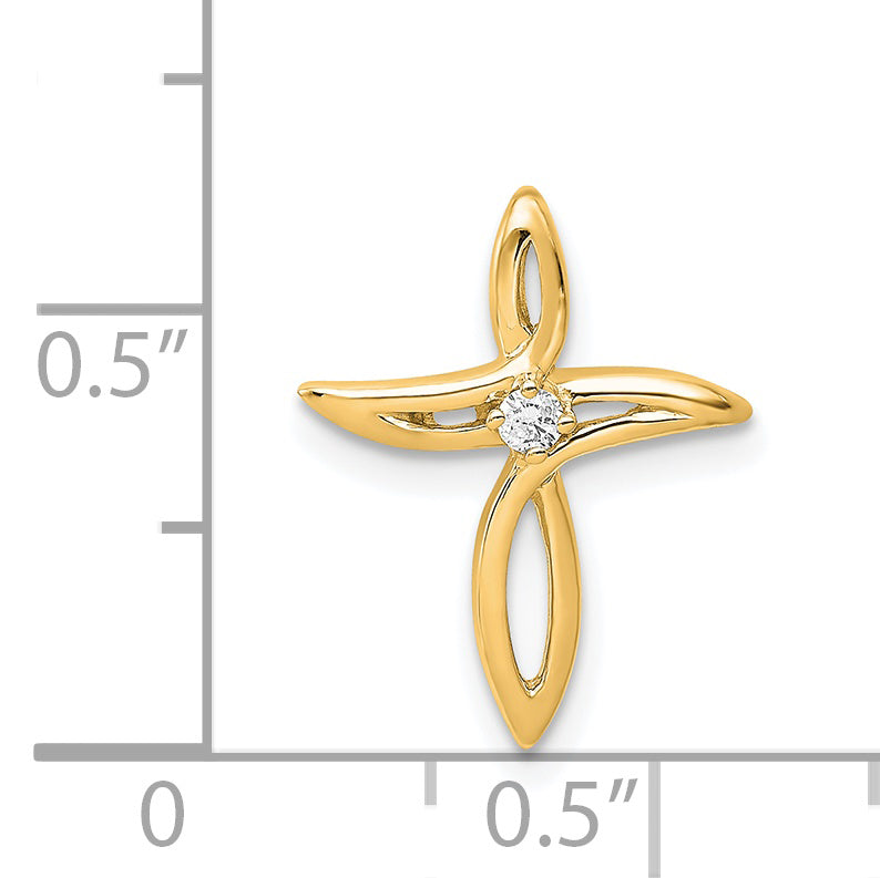 14k AA Diamond Cross Pendant