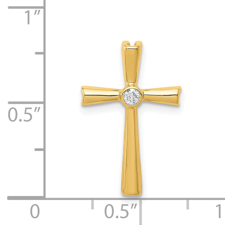 14k AA Diamond Cross Pendant