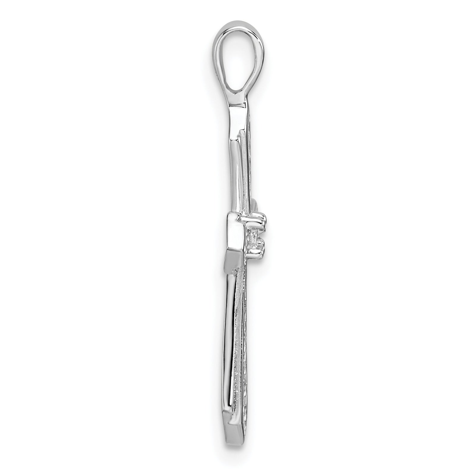 14k White Gold Cross Pendant Mounting