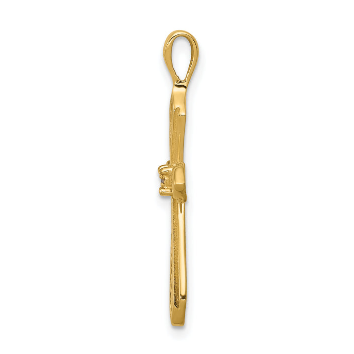 14k AA Diamond Passion Cross Pendant
